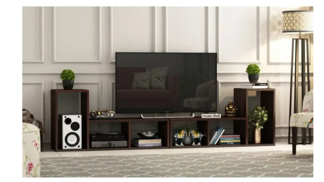 وحدة تلفزيون بتشطيب خشبي باللون البني الداكن - عرض 200 سم ant1079