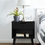 Commode 1 Drawer 50 cm Width HPL Coated Black ant1063