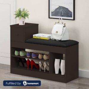 جزامة أحذية تحتوي على رفّين ودرج بتصميم مبطن - 80 سم ‏ ant1108