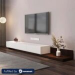 وحدة تلفزيون بعرض 200 سم تحتوي على 3 أدراج باللونين الأبيض × الأسود موديل ANT1152