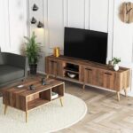 طقم غرفة معيشة يحتوي على وحدة تلفزيون بطول 180 سم وترابيزة قهوة بطول 100 سم موديل ant1124