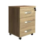 وحدة أدراج خشبية 3 أدراج بيج بعرض 40 سم مغطاة بطبقة ملامين مقاومة للعوامل الخارجية ANT.0106