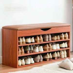 جزامة أحذية بتصميم مبطن مع مساحة تخزين - 100 سم باللون البني ‏ant1110