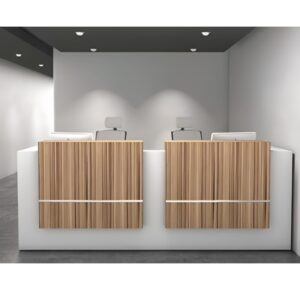 كاونتر MDF أبيض × خشبي بعرض 240 سم ANT.0097