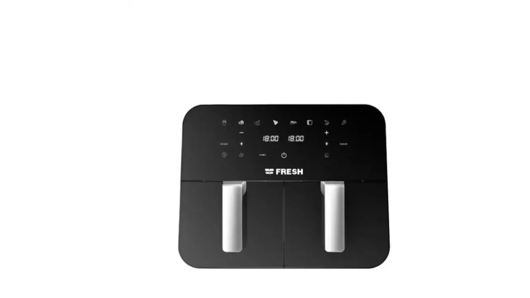 اشتري الان قلاية هوائية فريش 2400 وات 9 لتر 2 درج ديجيتال أسود FAF-D2400B