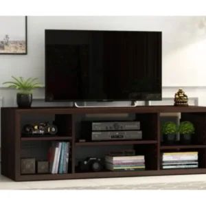 وحدة تلفزيون باللون البني الداكن تحتوي على 3 أرفف – عرض 140 سم ‏ANT1080