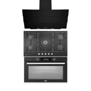 اشتري الان طقم بلت إن بيكو أسود 90 سم: فرن BBWHT12300BS+مسطح HISW95226SEL+شفاط هرمي HCA92640BHE