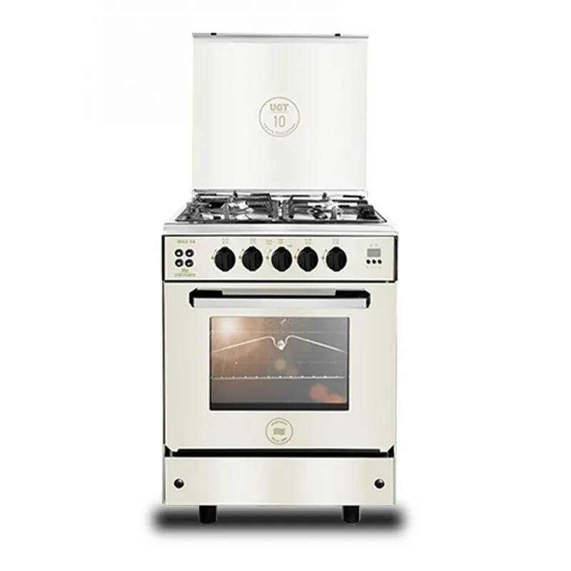 بوتجاز يونيون اير 60 سم غاز ماكس 14 كاست ديجيتال لون فضي بمروحة فرن ونظام أمان وشواية بموتور – تصميم زجاج عاكس أنيق وأداء قوي للمطابخ العصرية